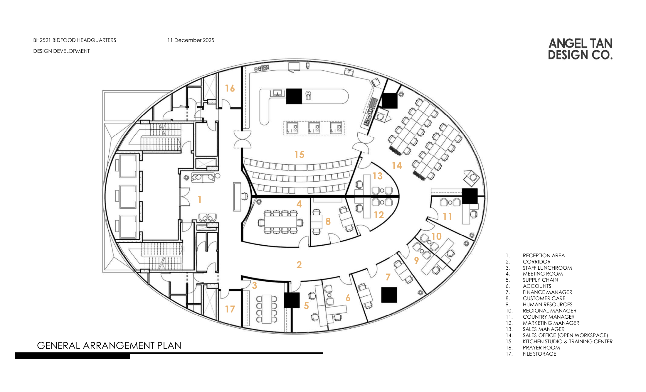 Bidfood office general arrangement plan